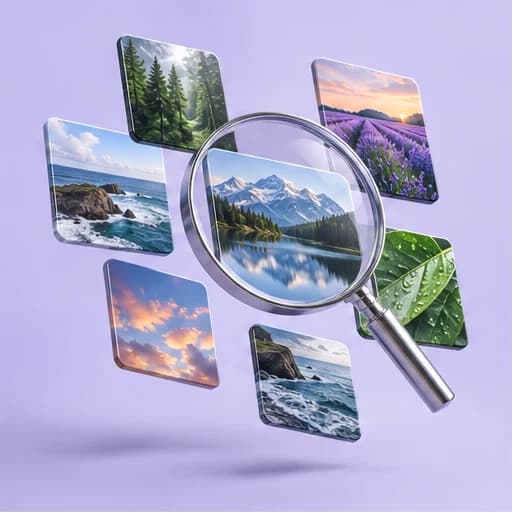 Illustrative photo collection and visual search lens